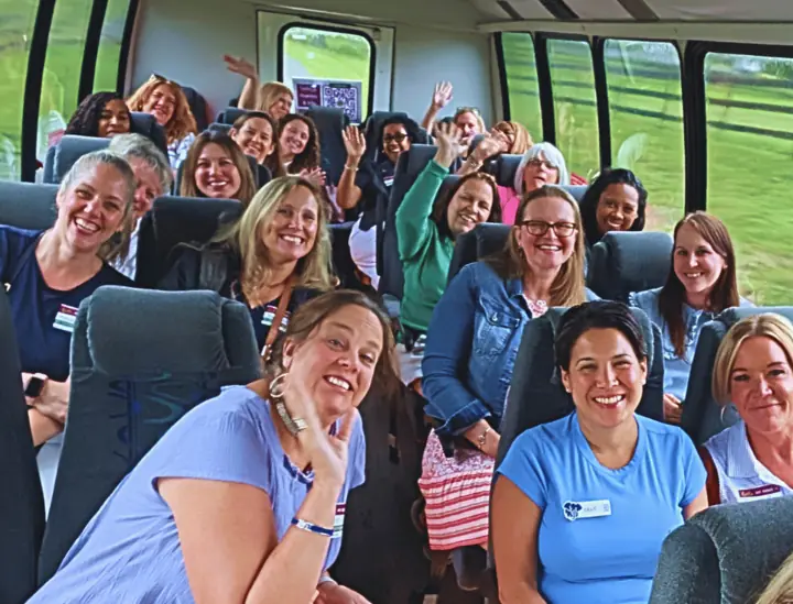 The Vineyard Voyages executive bus prepared for a scheduled wine-country tour