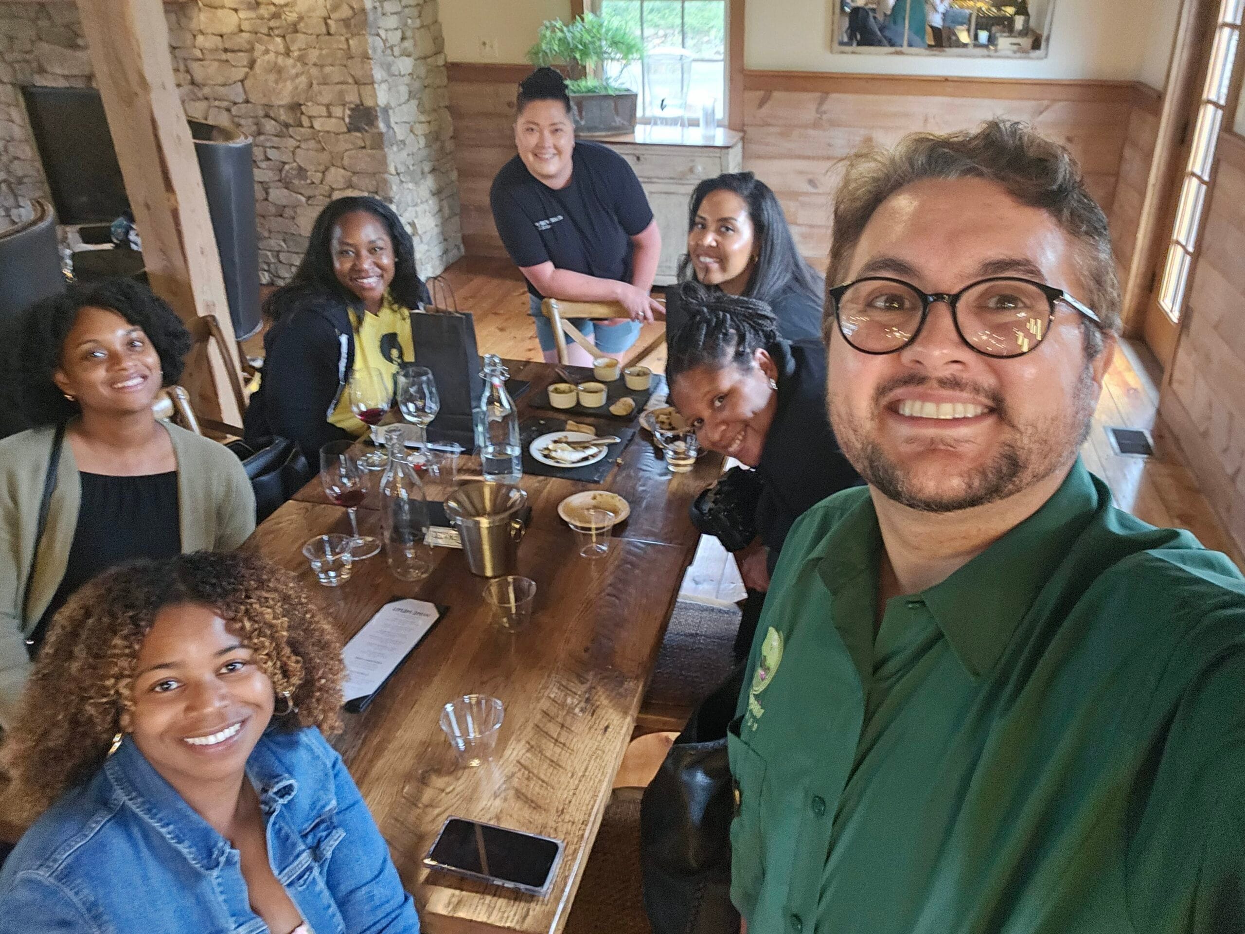 A group toasting with wine
