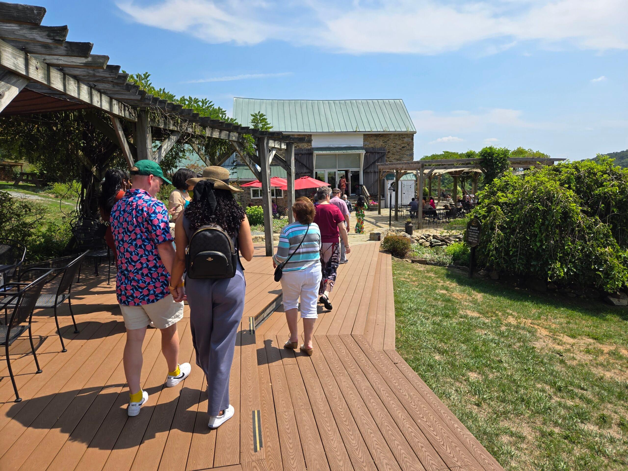 Friends enjoying a shared winery experience in Virginia
