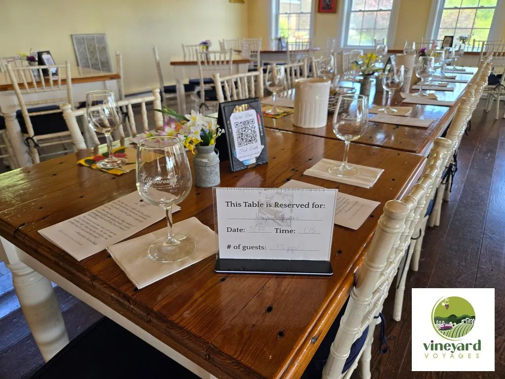 Guests enjoying a private Vineyard Voyages winery outing