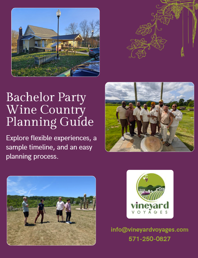 Cover of the Vineyard Voyages Bachelor Party Wine Country Planning Guide