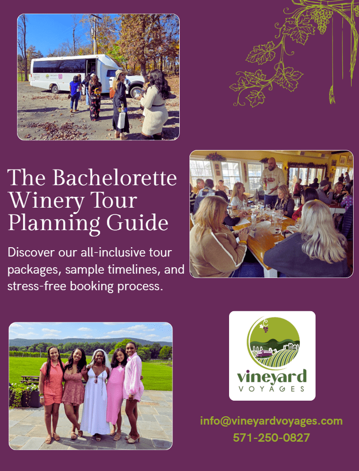 Cover of the Vineyard Voyages Bachelorette Winery Tour Planning Guide