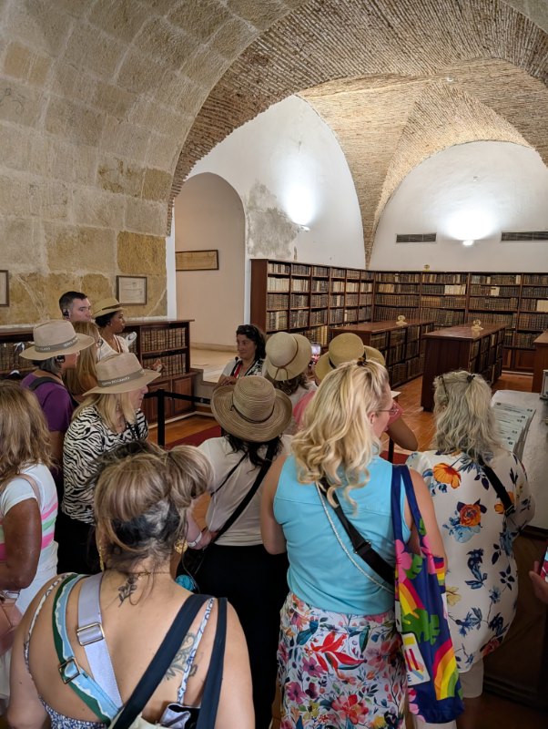 Historic architecture visited during the group's stop in Coimbra