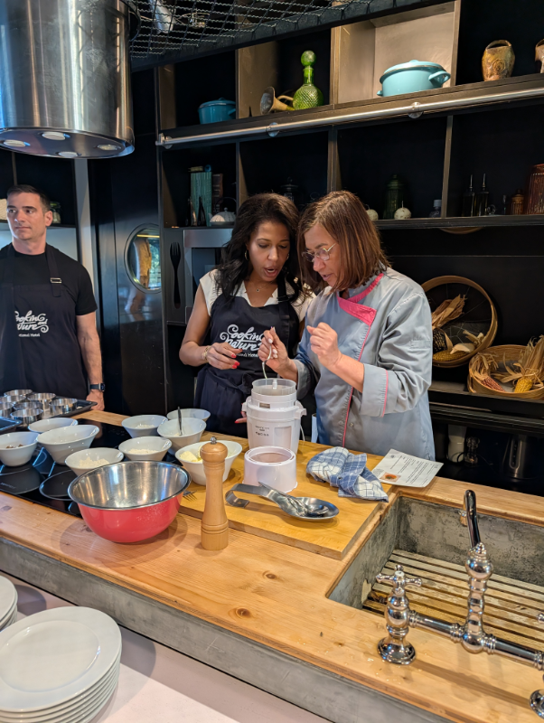 Vineyard Voyages guests taking part in a Portuguese cooking workshop