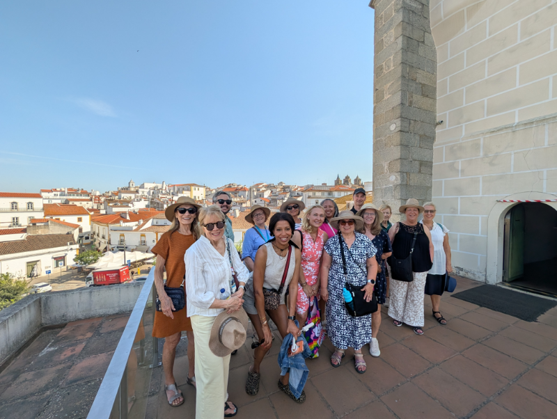 Vineyard Voyages guests visiting the historic center of Évora