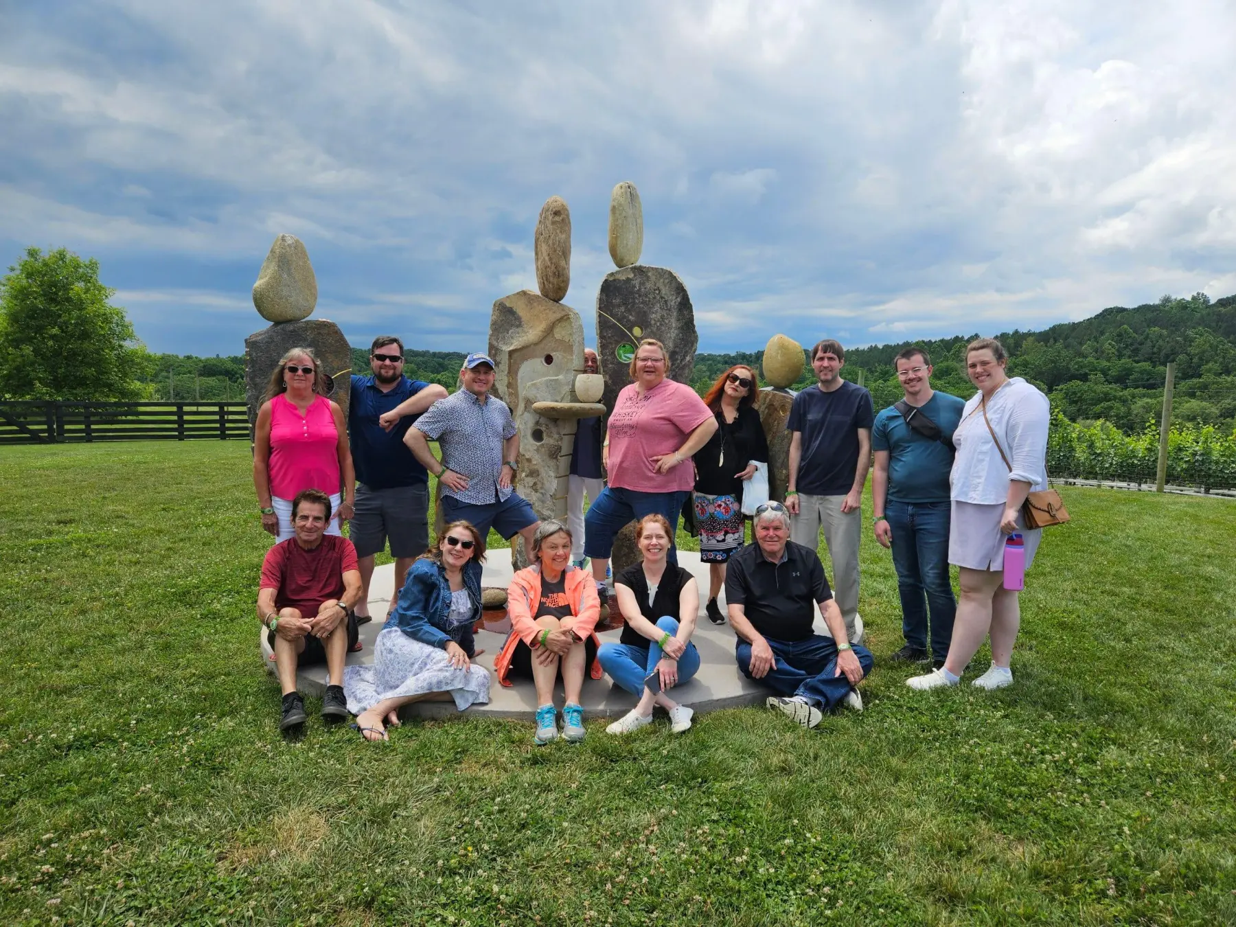 Friends celebrating together at a Virginia winery