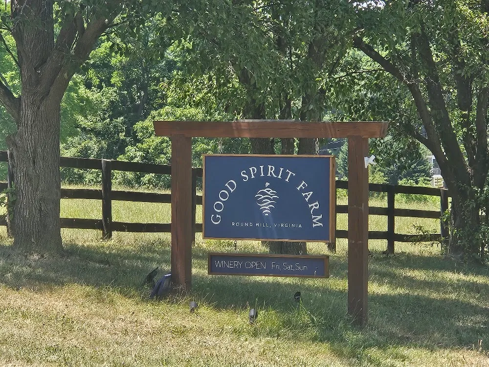 The entrance sign at Good Spirit Farm