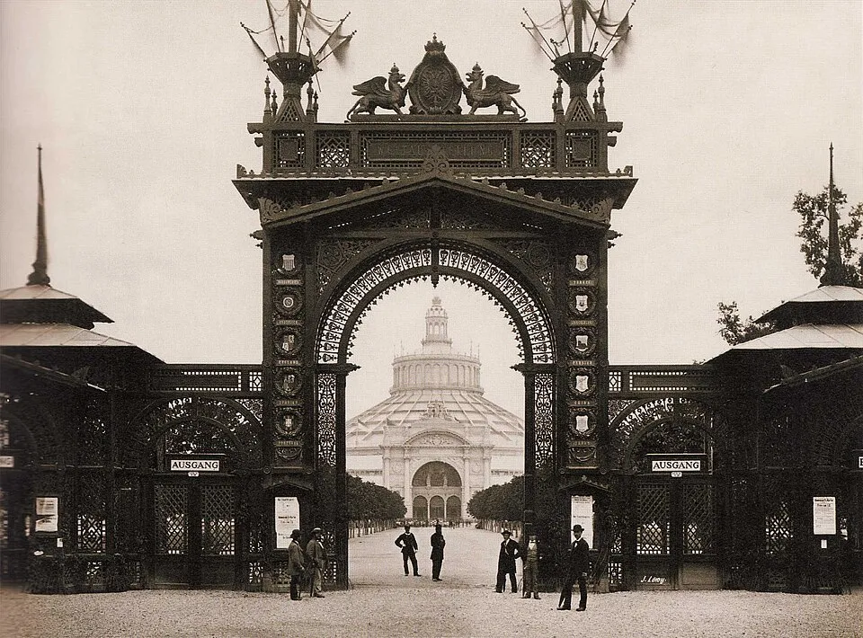 The entrance gate of the 1873 Vienna World's Fair